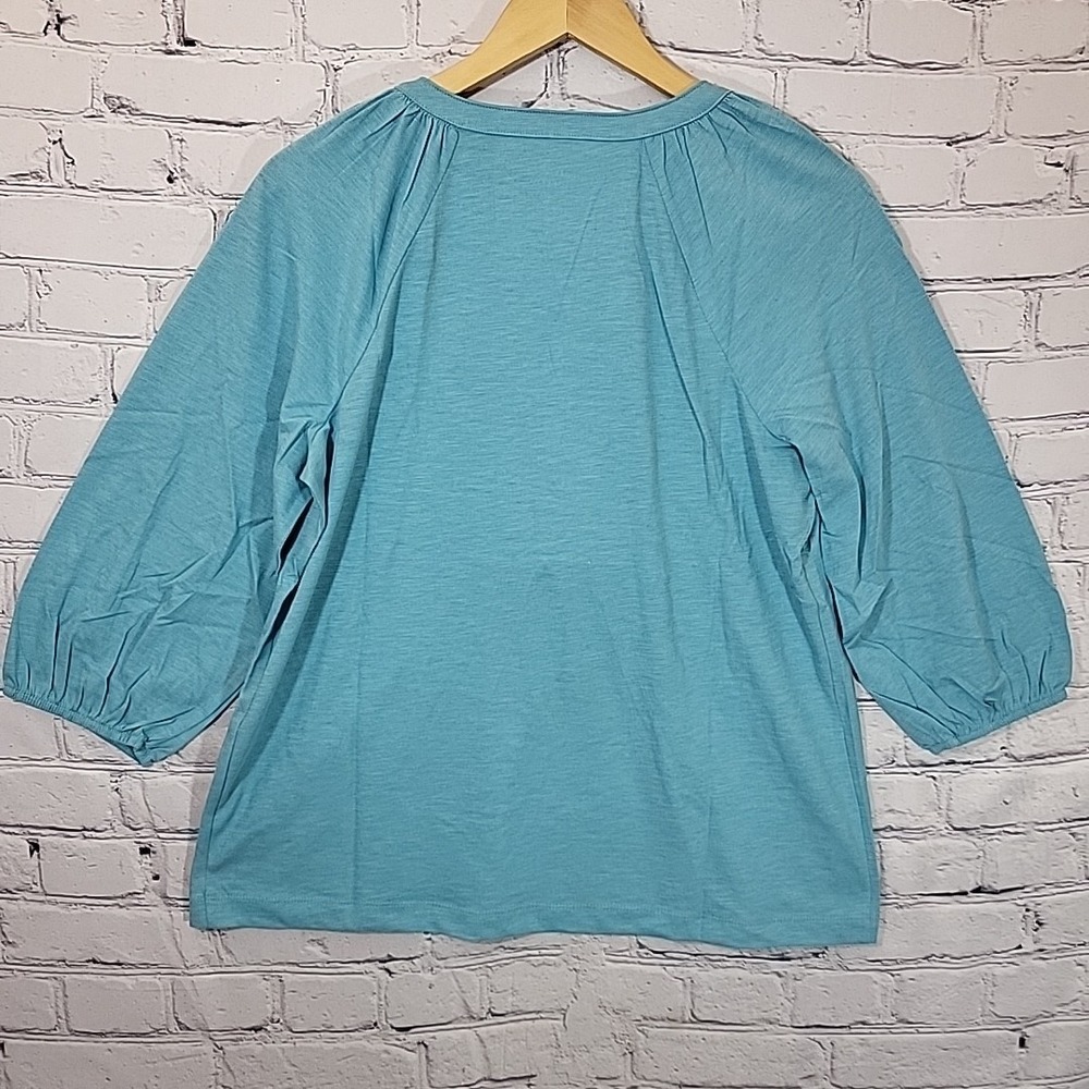 Croft & Barrow Embroidered Henley Tops Womens Small Lot of 3 Blue White Pink New - Picture 4 of 15